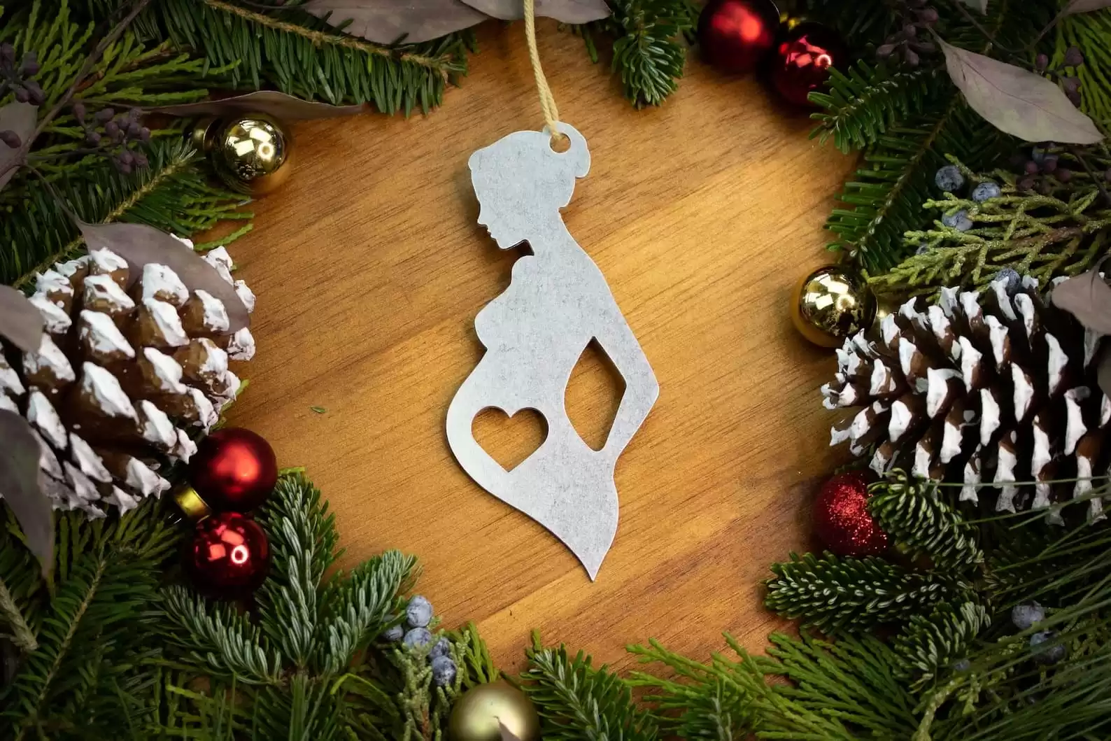 Pregnancy Metal Christmas Ornament