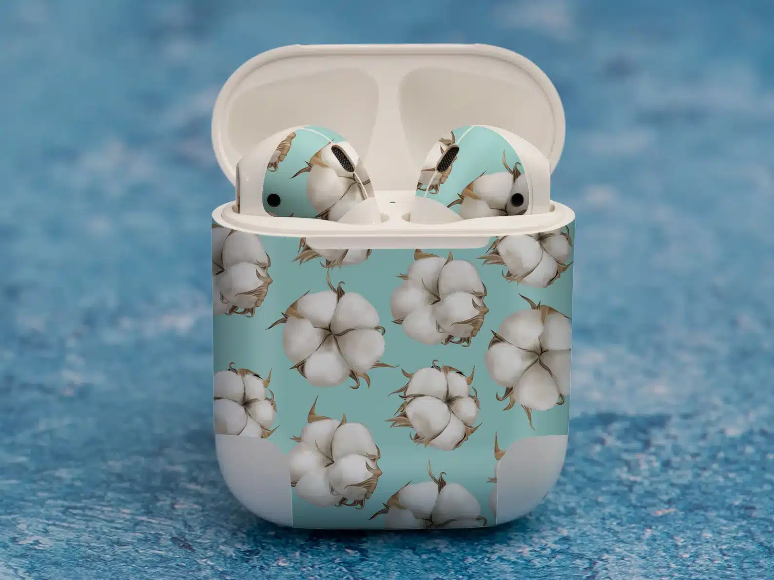 White Flowers Stickers for Airpods