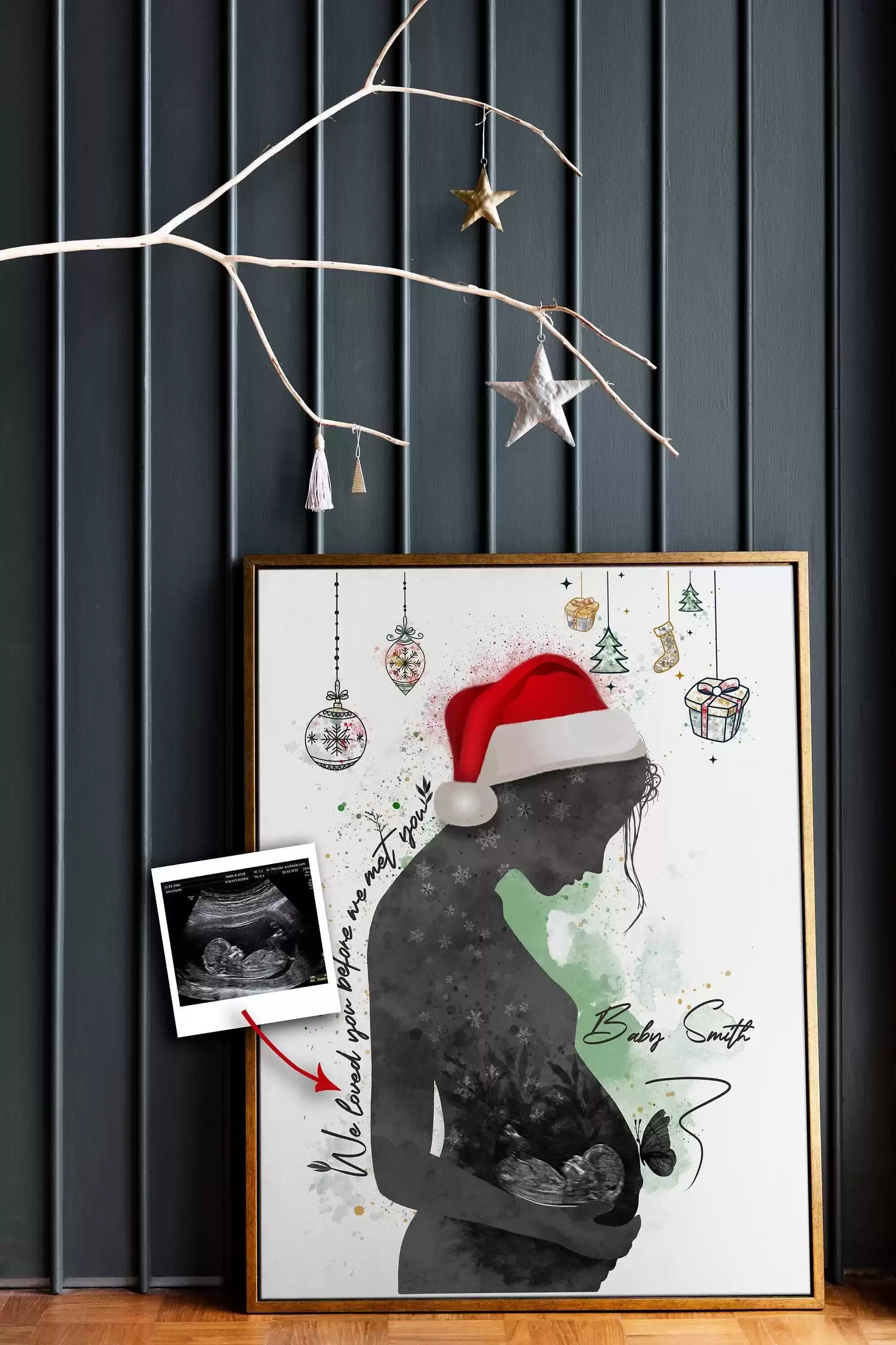 Christmas Baby Ultrasound Art