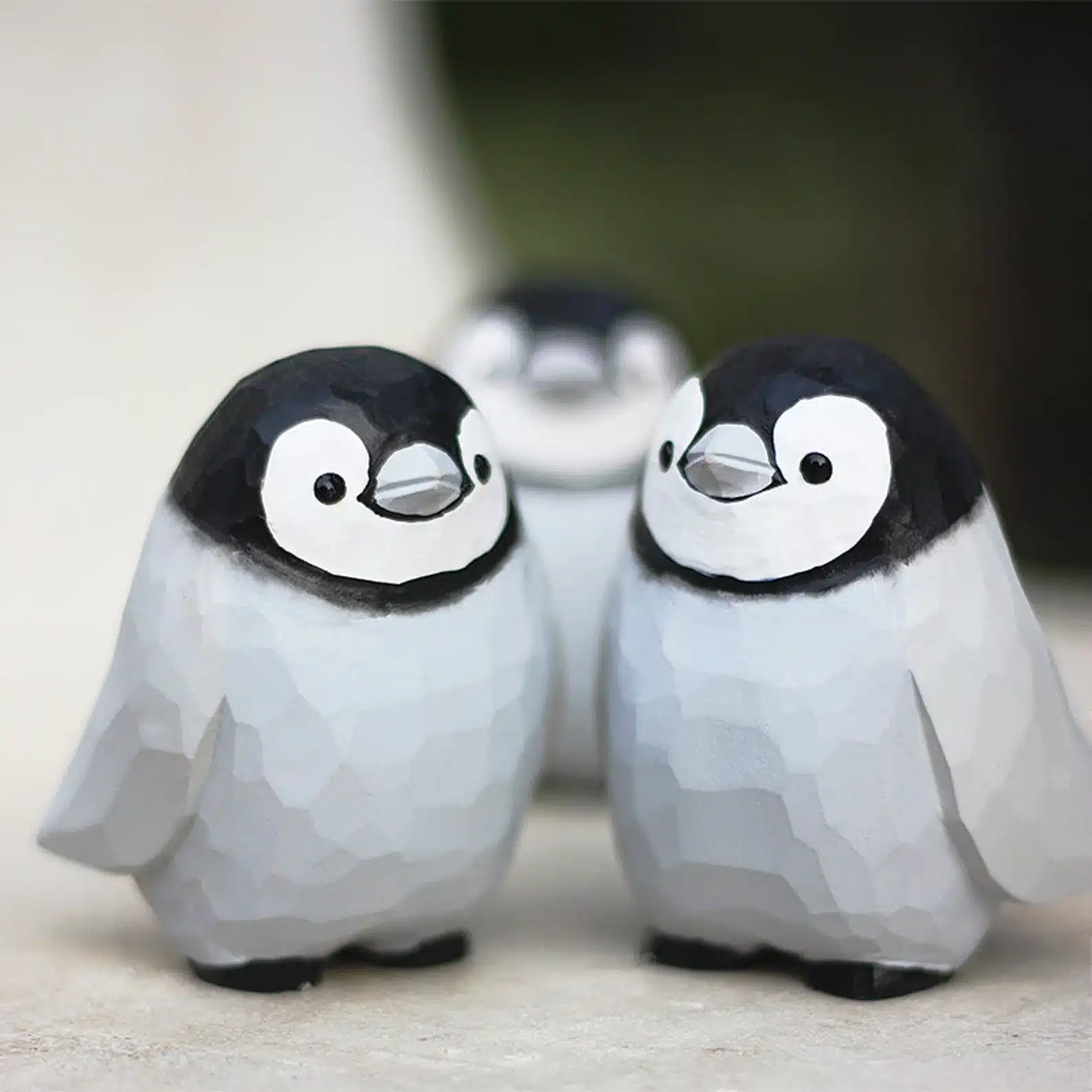 Handmade Wooden Penguin Figurine