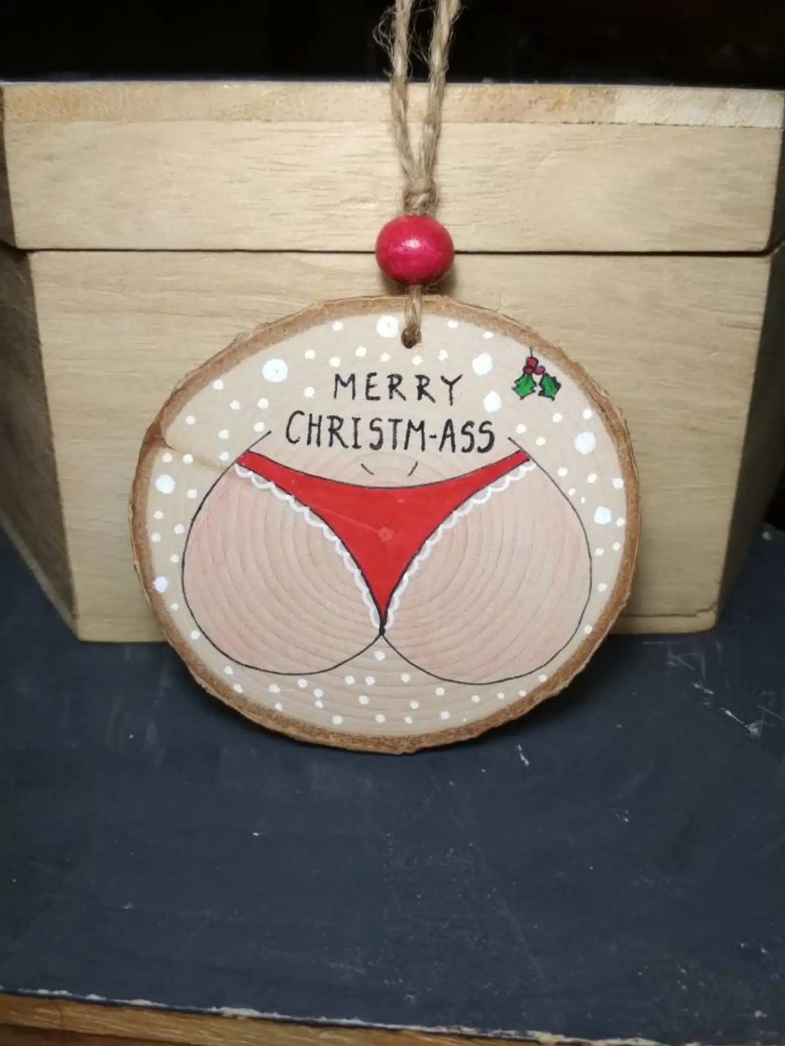 Merry Christmass Big Butt Ornament