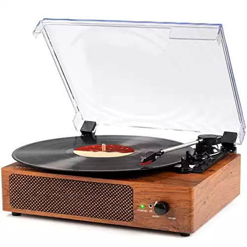 Vinyl Record Player with Speakers