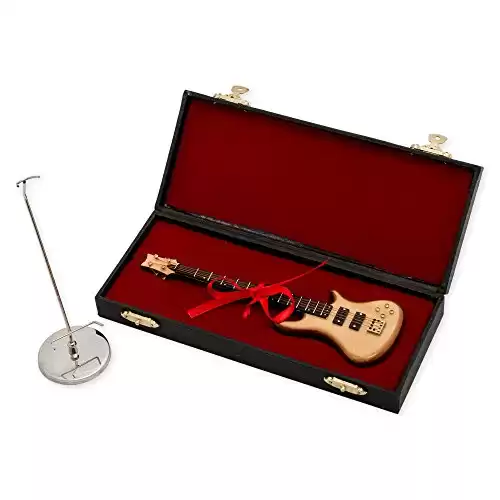 7 in. Wood Bass Electric Guitar Miniature