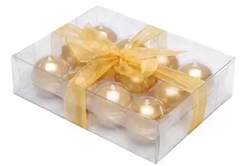 Biedermann & Sons Metallic Ball Candles, Box of 12, Gold, 1.5-Inch Diameter