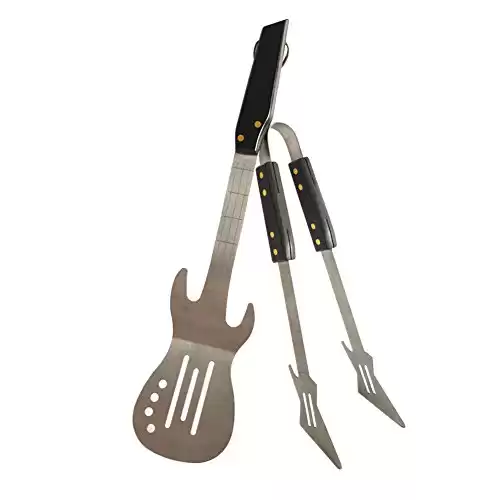 Rock Guitar Style Heavy Duty Stainless Steel 2-Piece Barbecue Tool Set