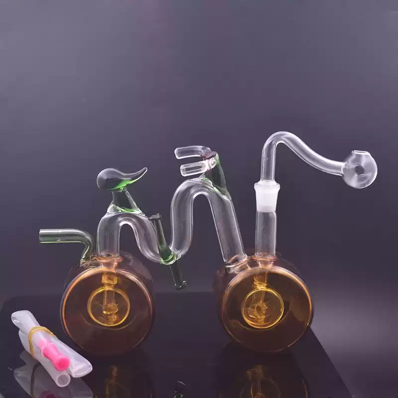 Unique Bicycle Shape Glass Oil Burner Water Pipes