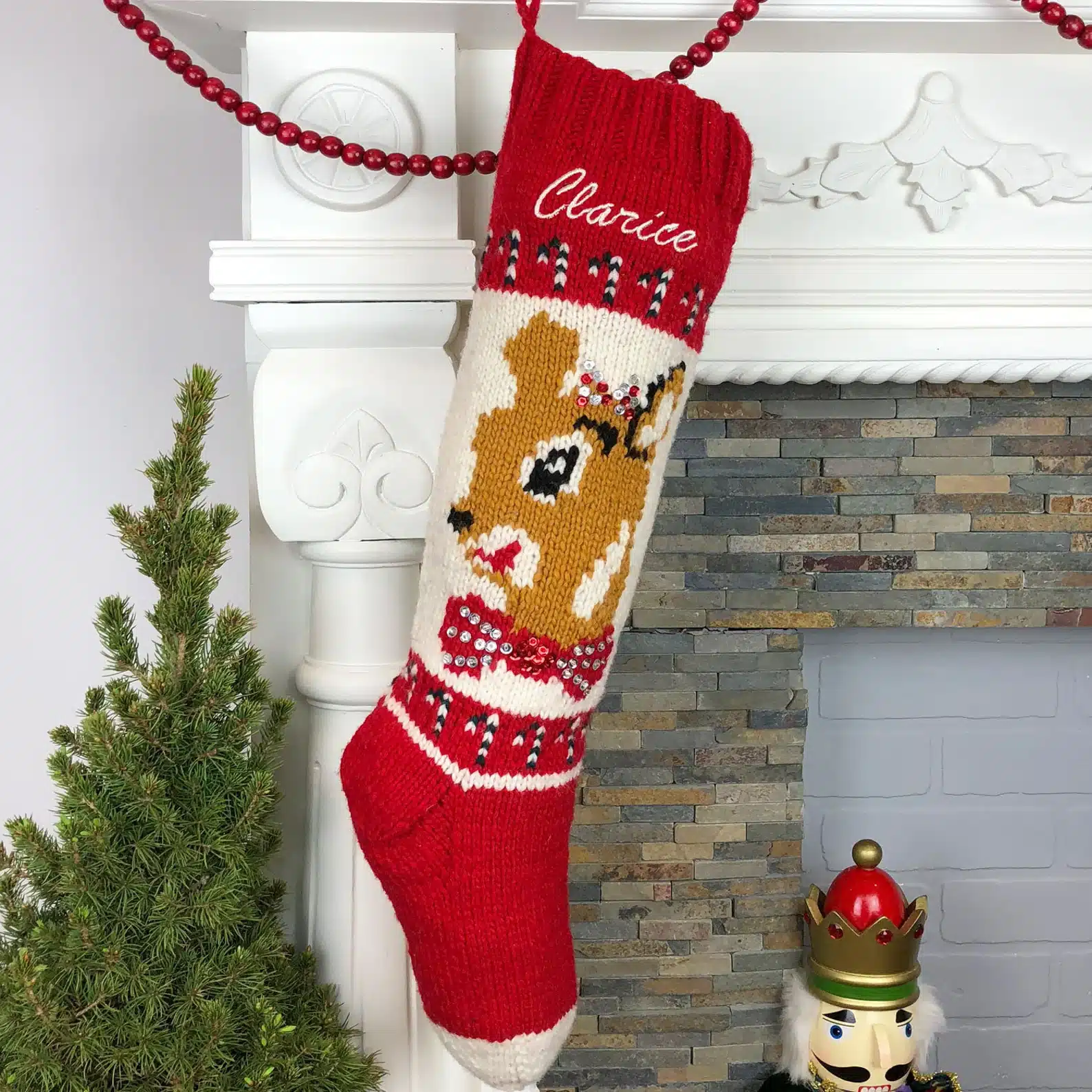 Knit Christmas Stocking for Girls