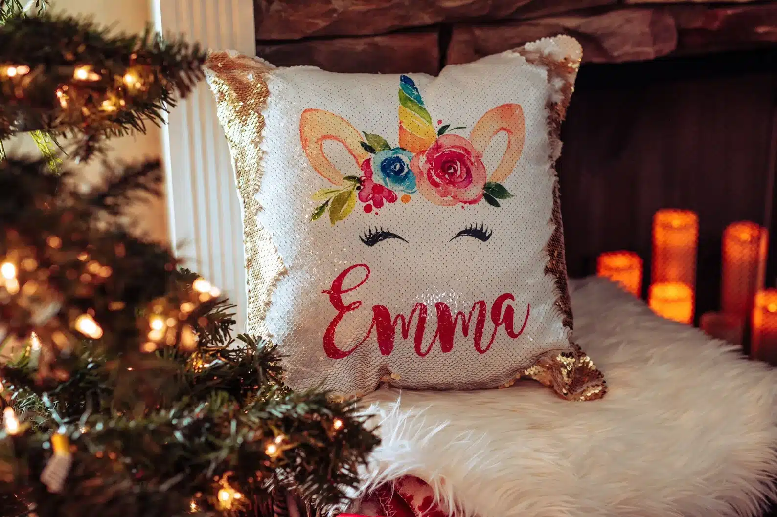 Christmas Gift for Girls Pillow Unicorn