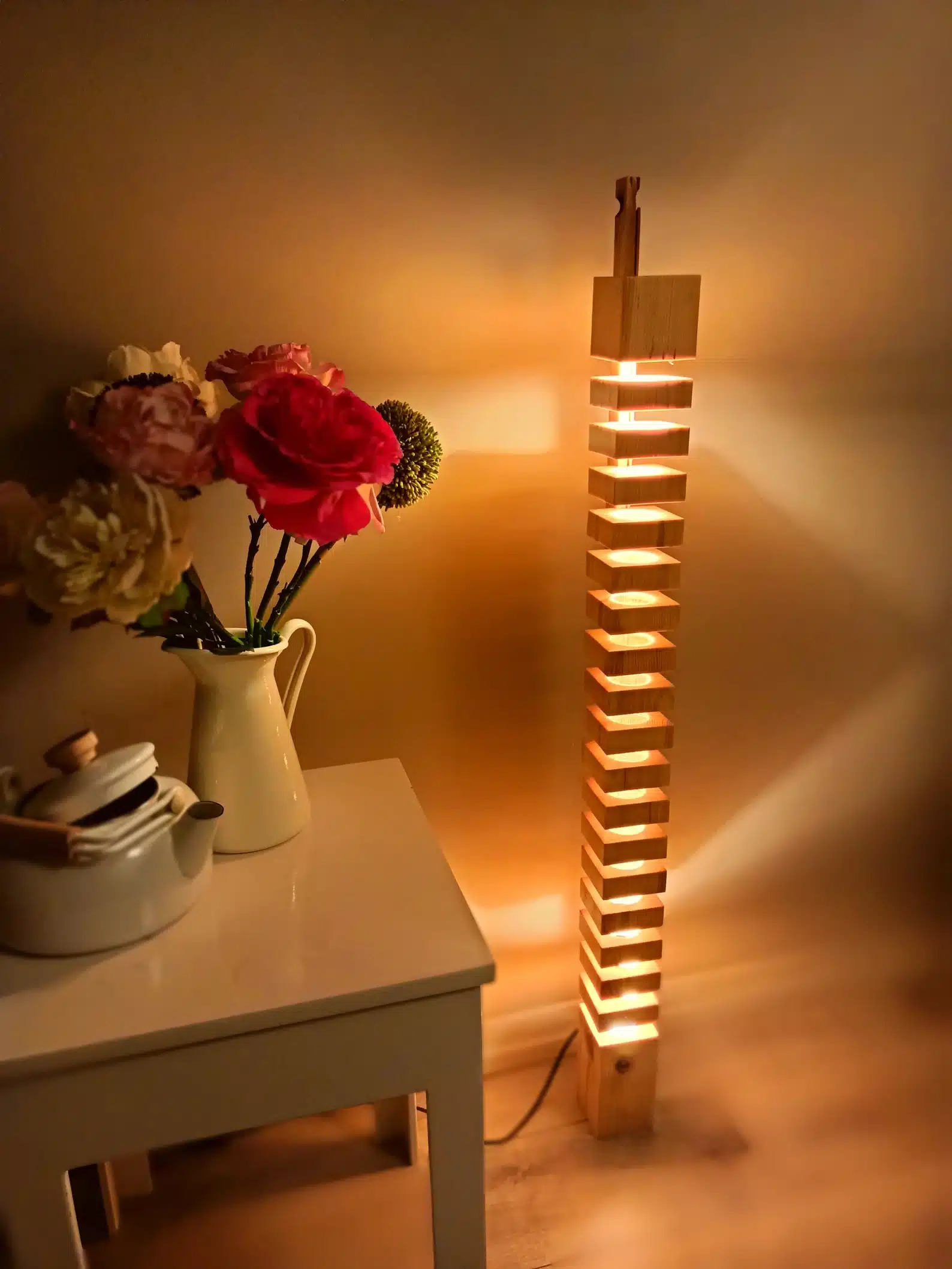 Leveled Wooden Housewarming Lamp