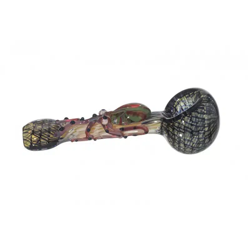 Octopus 3D Blue Glass Spoon Pipe