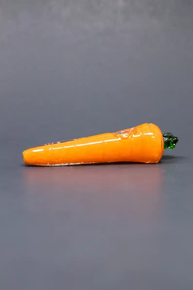 4" Carrot Glass Tobacco Pipe