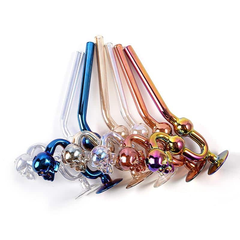 Unique Skull Style Electroplate Smoking Pipe
