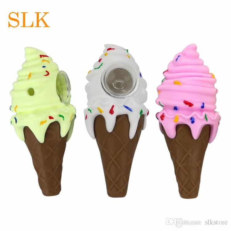 4.3 Inch Ice Cream Shape Glass Oil Burner Pipe