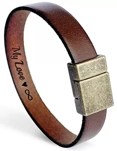 Custom Secret Message Leather Bracelet