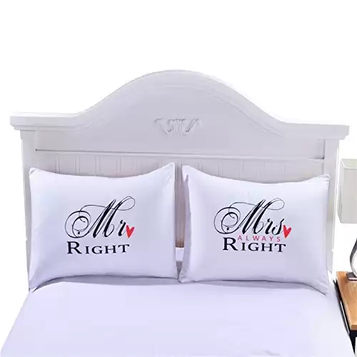 Mr Right Mrs Always Right Pillowcases