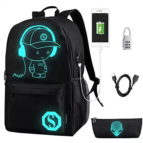 Luminous Backpack with USB Charging Port