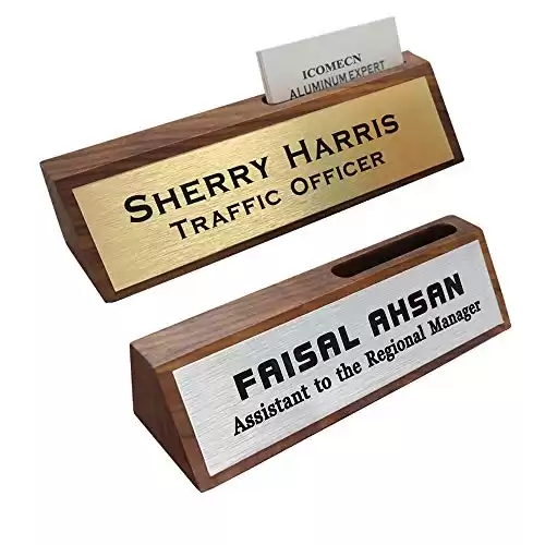 Business Desk Name Plate with Card Holder