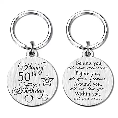50th Birthday Gifts Keychain for Women