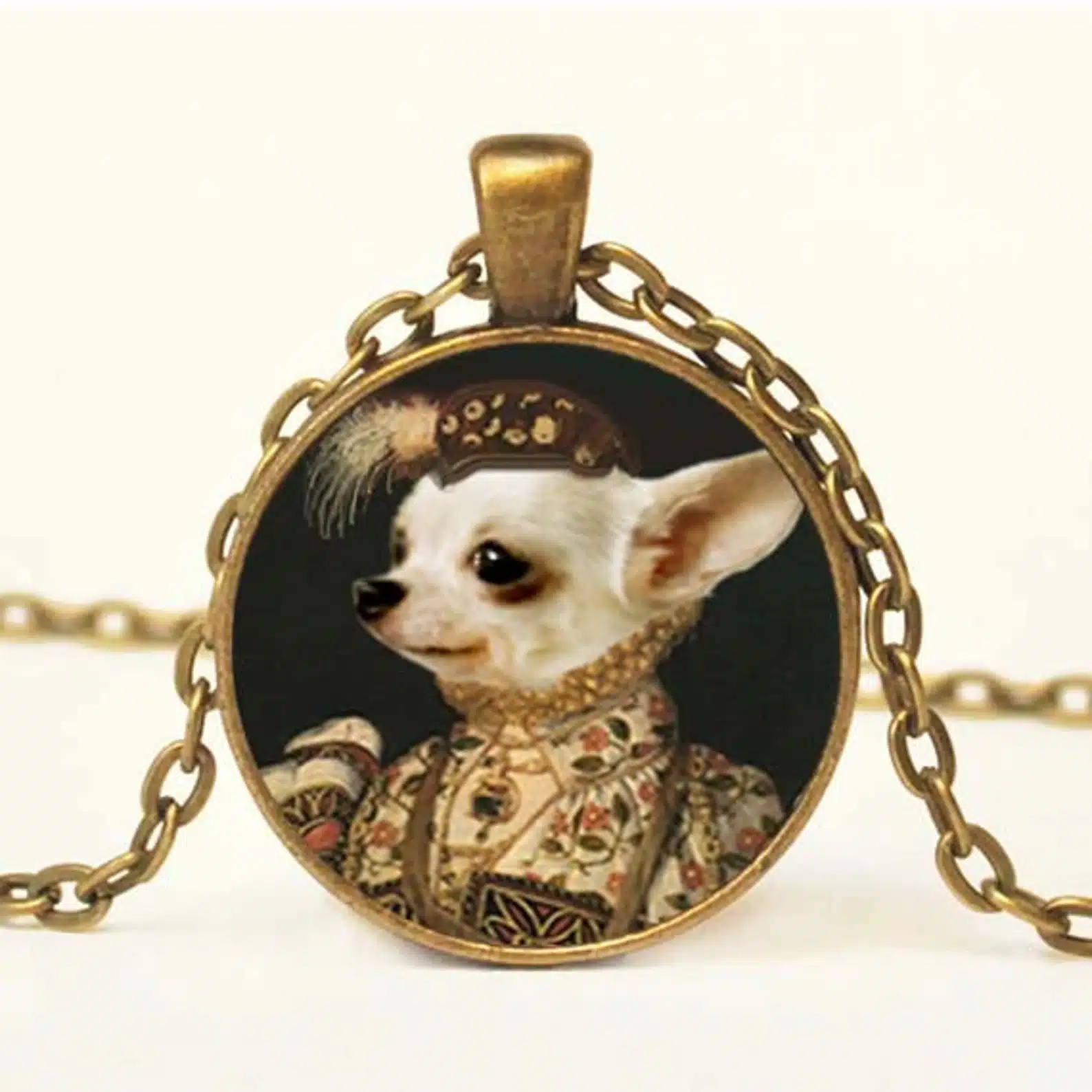Elizabethan Chihuahua Pendant Necklace