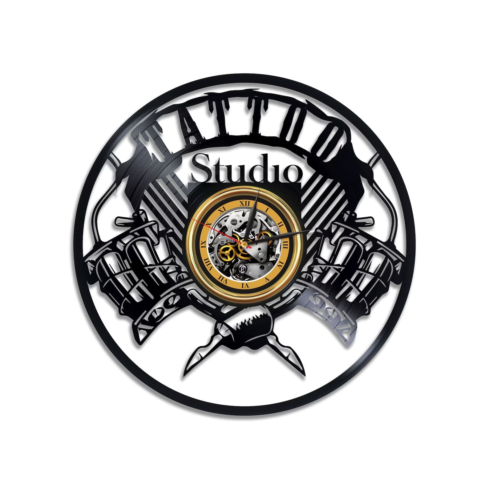 Tattoo Vinyl Record Clock