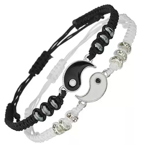 Bracelets for 2 Matching Yin Yang