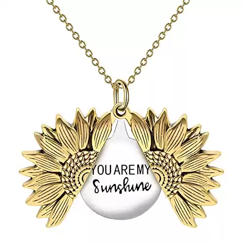 Engraved Necklace Inspirational Sunflower Gift