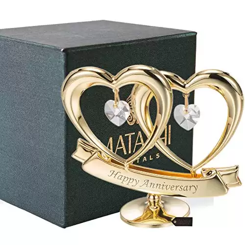 Gold Anniversary Double Heart Table Top Ornament