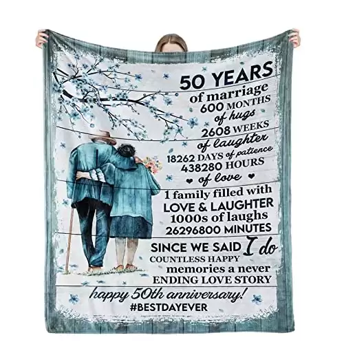 50 Years of Marriage Throw Blanket
