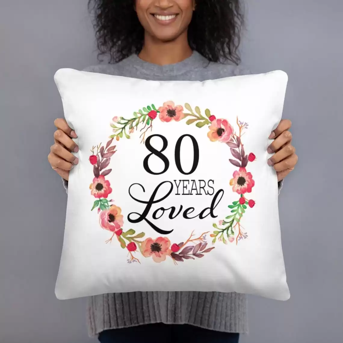 80th Birthday Throw Pillow