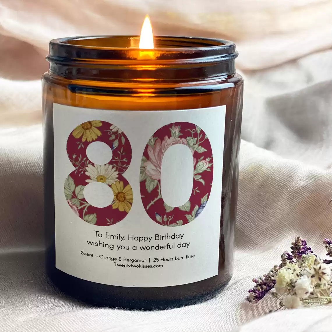 80th Birthday Scented Candle