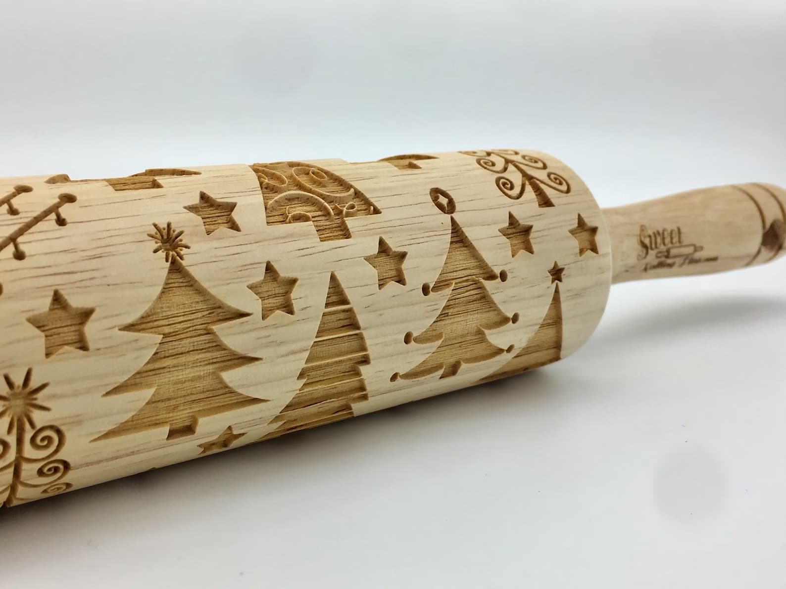 Rolling Pin Trees Embossed Cookies