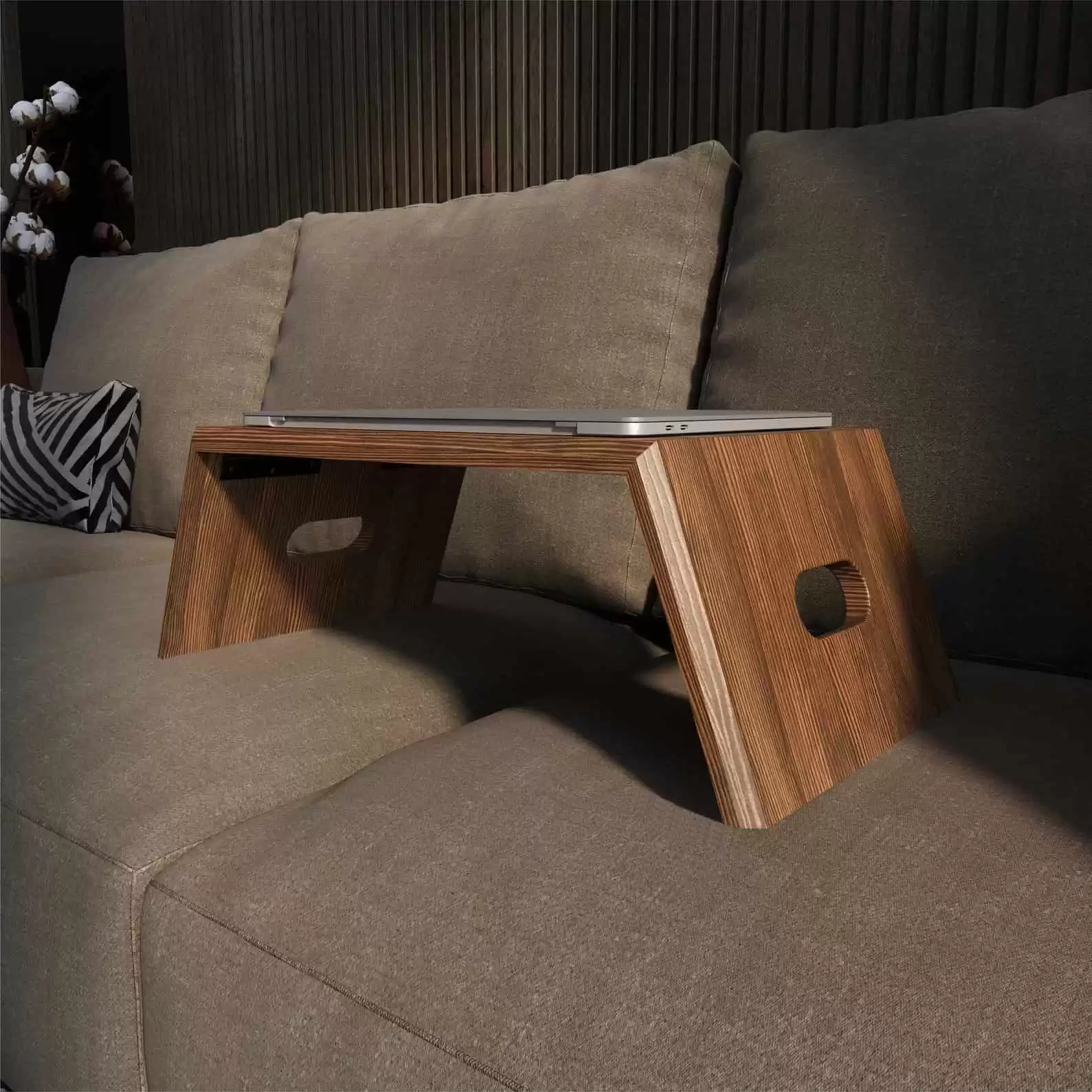 Laptop Stand Bed Tray Real Wood Portable