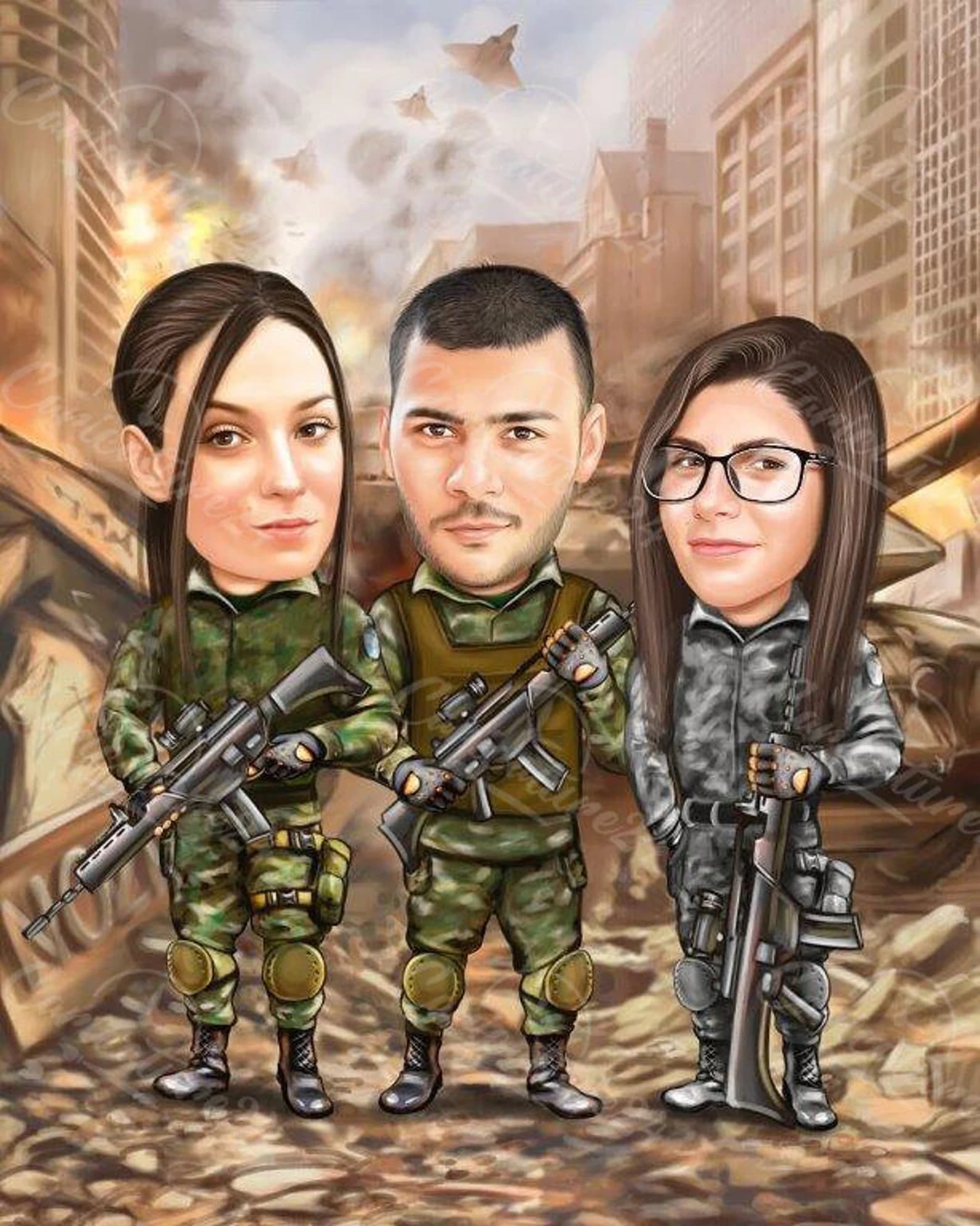 Custom Military Caricature From A Photo