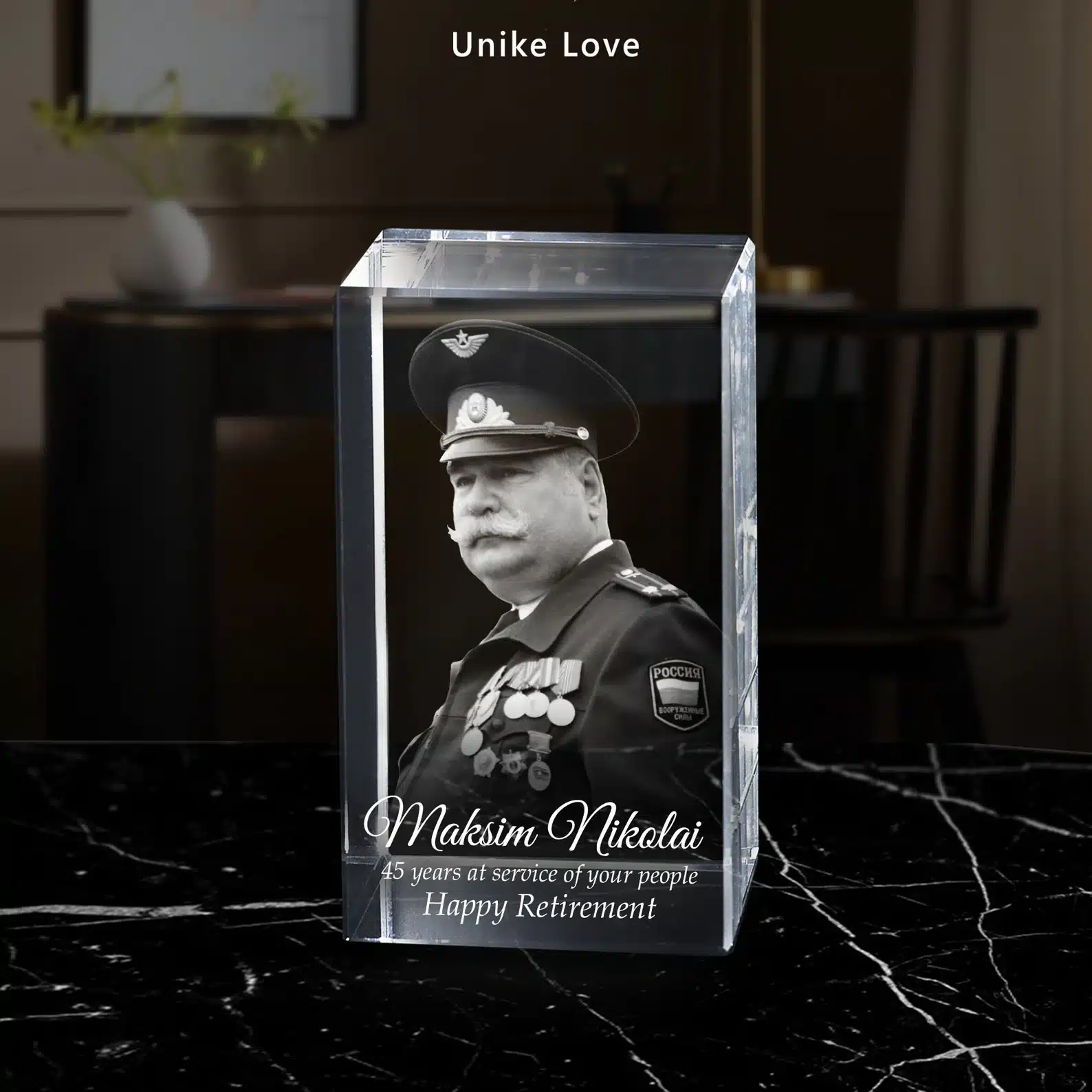 Officer Charming 3D Laser Photo Crystal