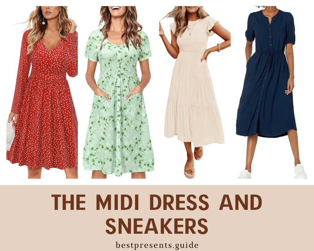 Midi dress and sneakers