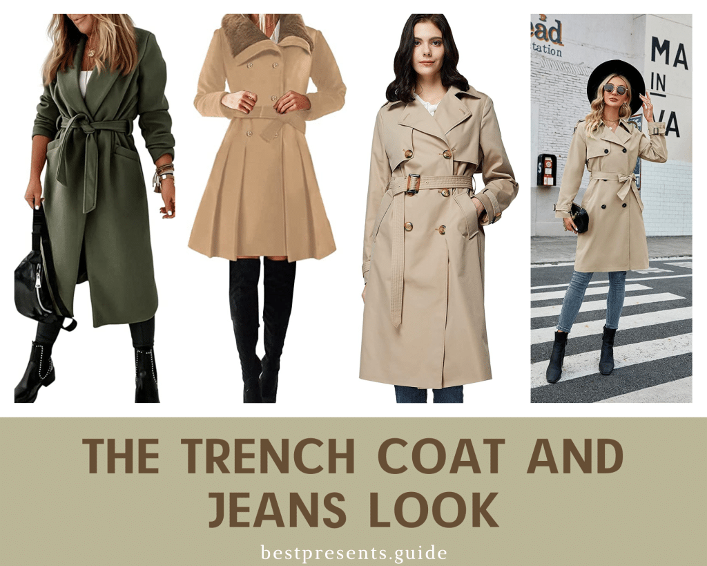 Trench coat and jeans