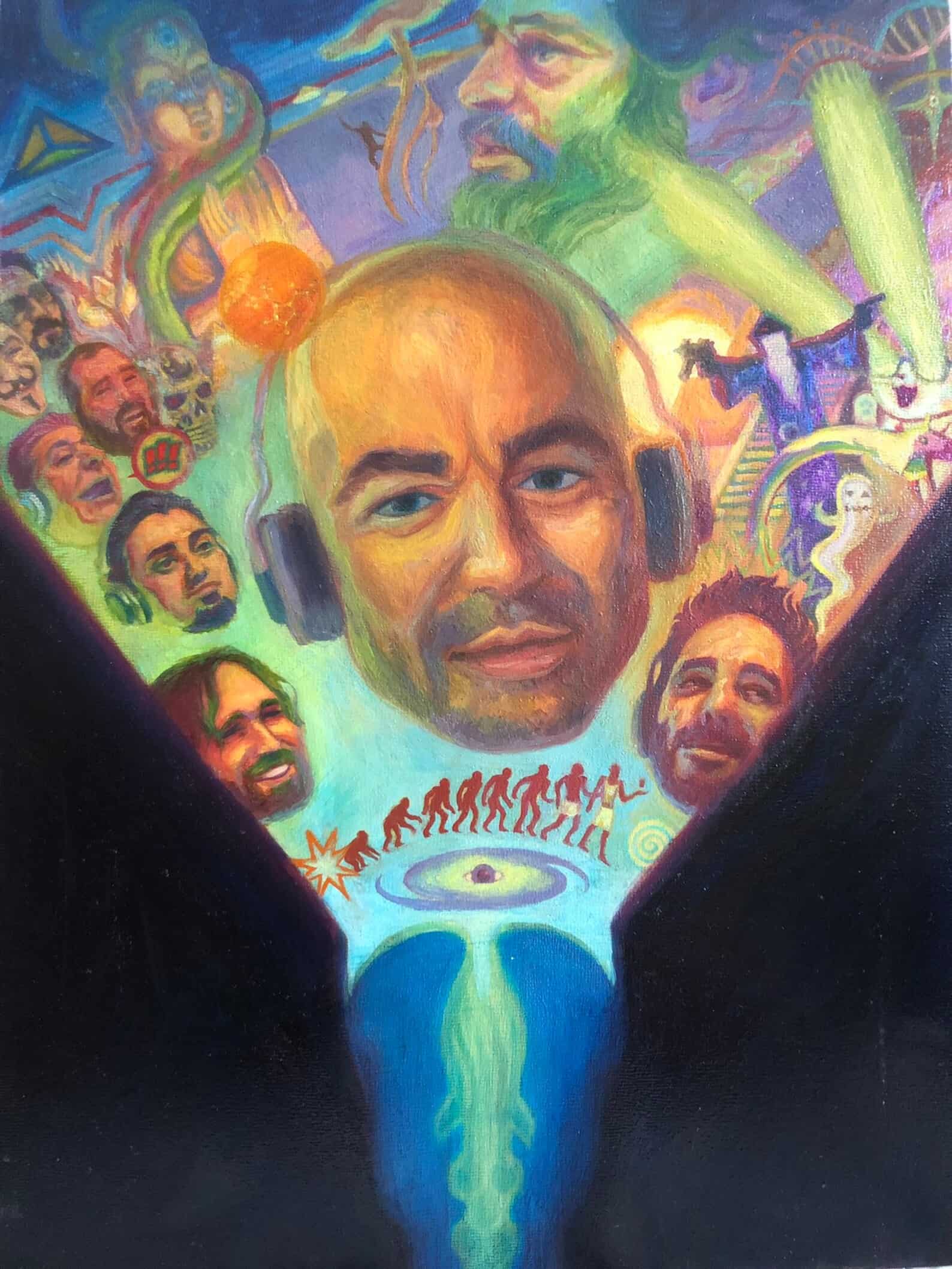 Joe Rogan Experience Podcast Oil and Acrylic on Wood Panel